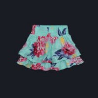 Falda celeste flores